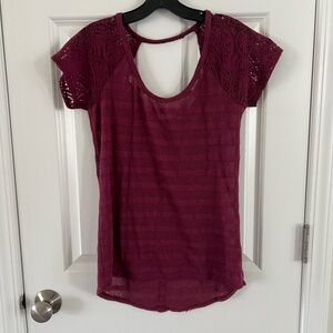 Maurices Deep Red Lace Women's Blouse